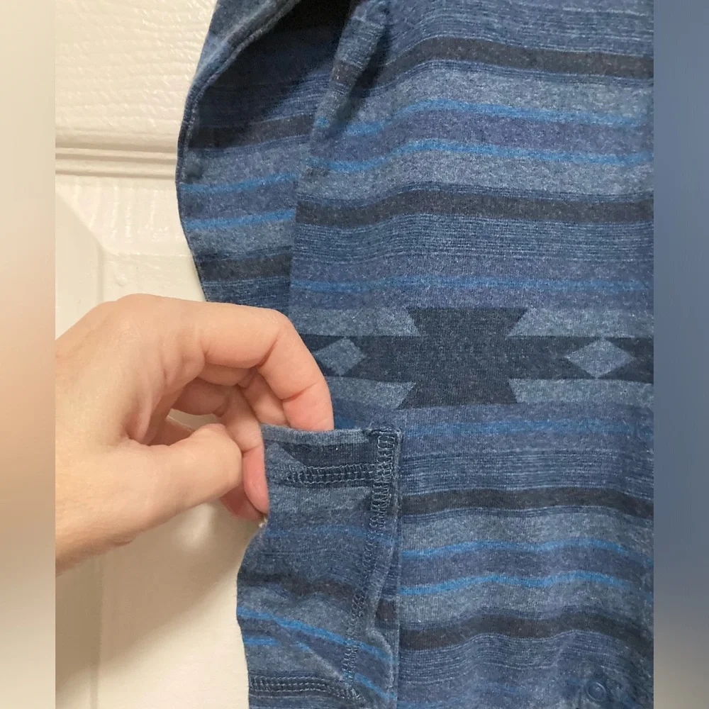 *Tea Collection Blue Southwest Print Long Sleeve Footless 1pc Sz 9-12M Romper #X